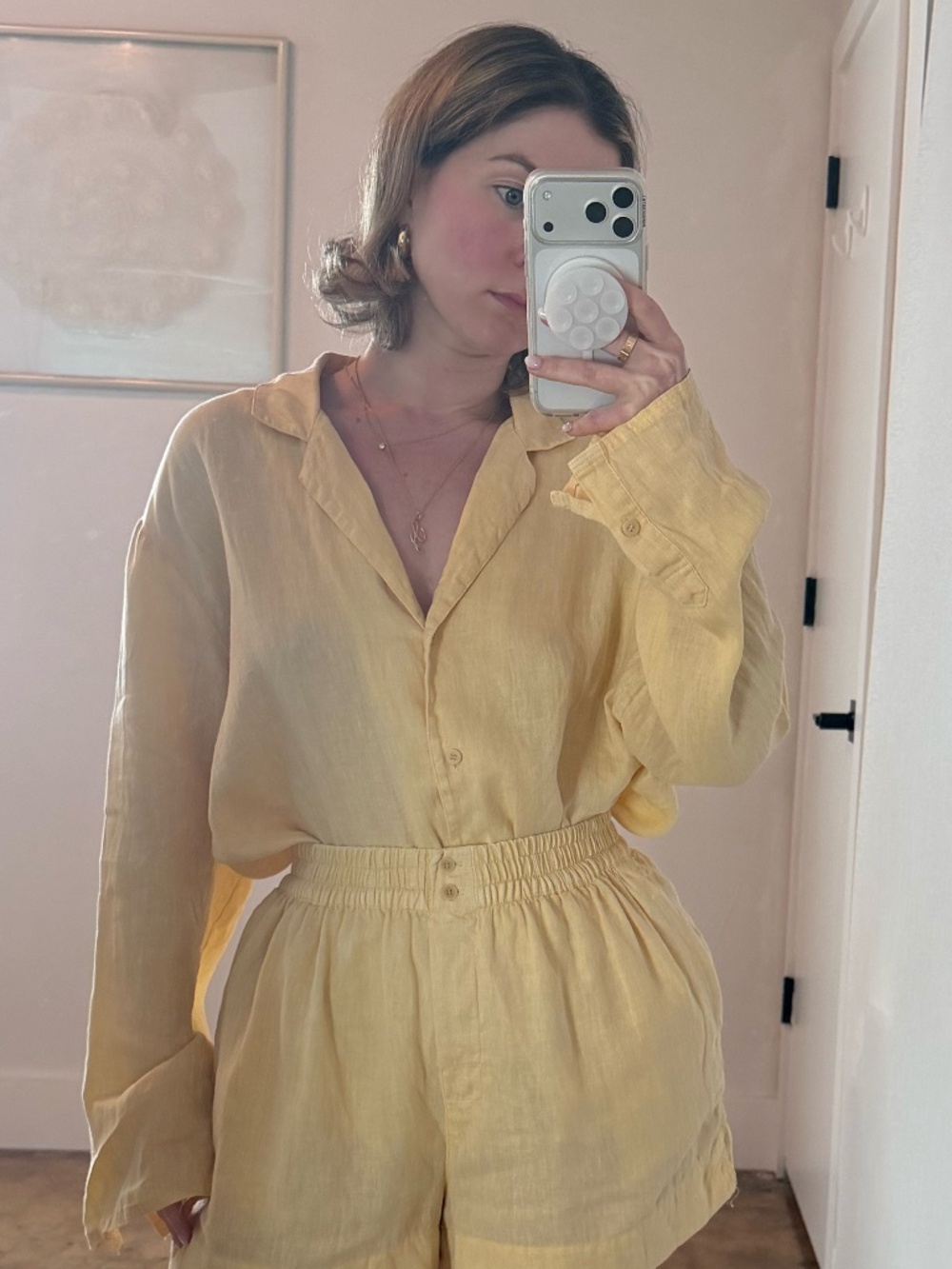 Mango 100% Linen Classic/Pocket Shirt